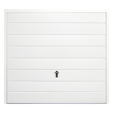 Ribbed White Steel Up-and-Over Garage Door